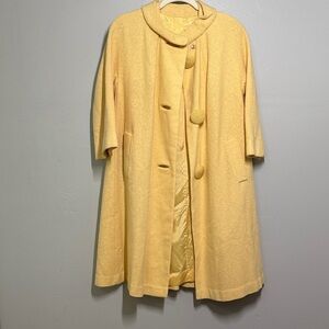 Chic Cream Textured Coat with Statement Buttons